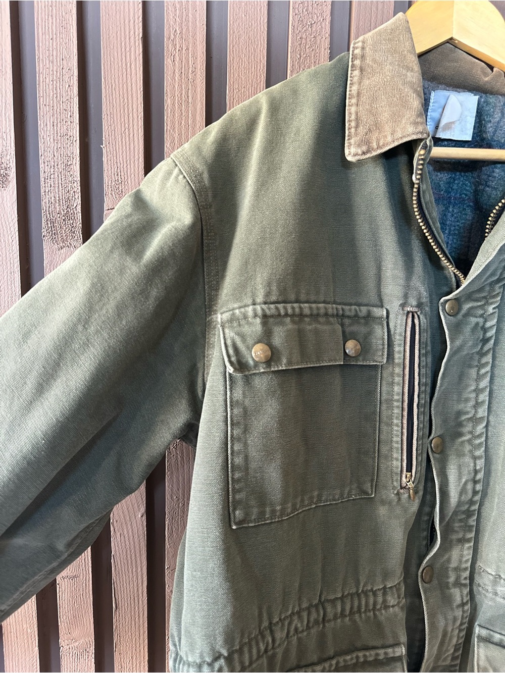 Carhartt Vintage 90s Chore Coat XL Forest Green Cotton Canvas Blanket-Lined - Picture 2 of 16